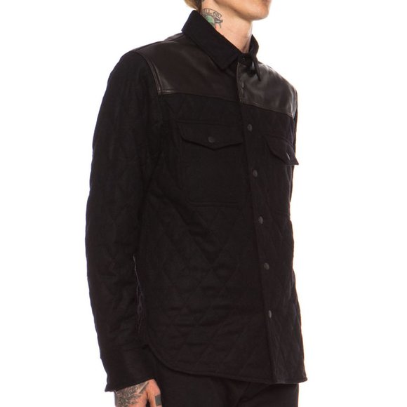 Rag & Bone Black Lumberjack Quilted Overshirt S - Picture 7 of 9